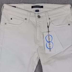 Calvin Klein Jeans Womens 29X30 Miami White Mid Rise Skinny Casual Beach